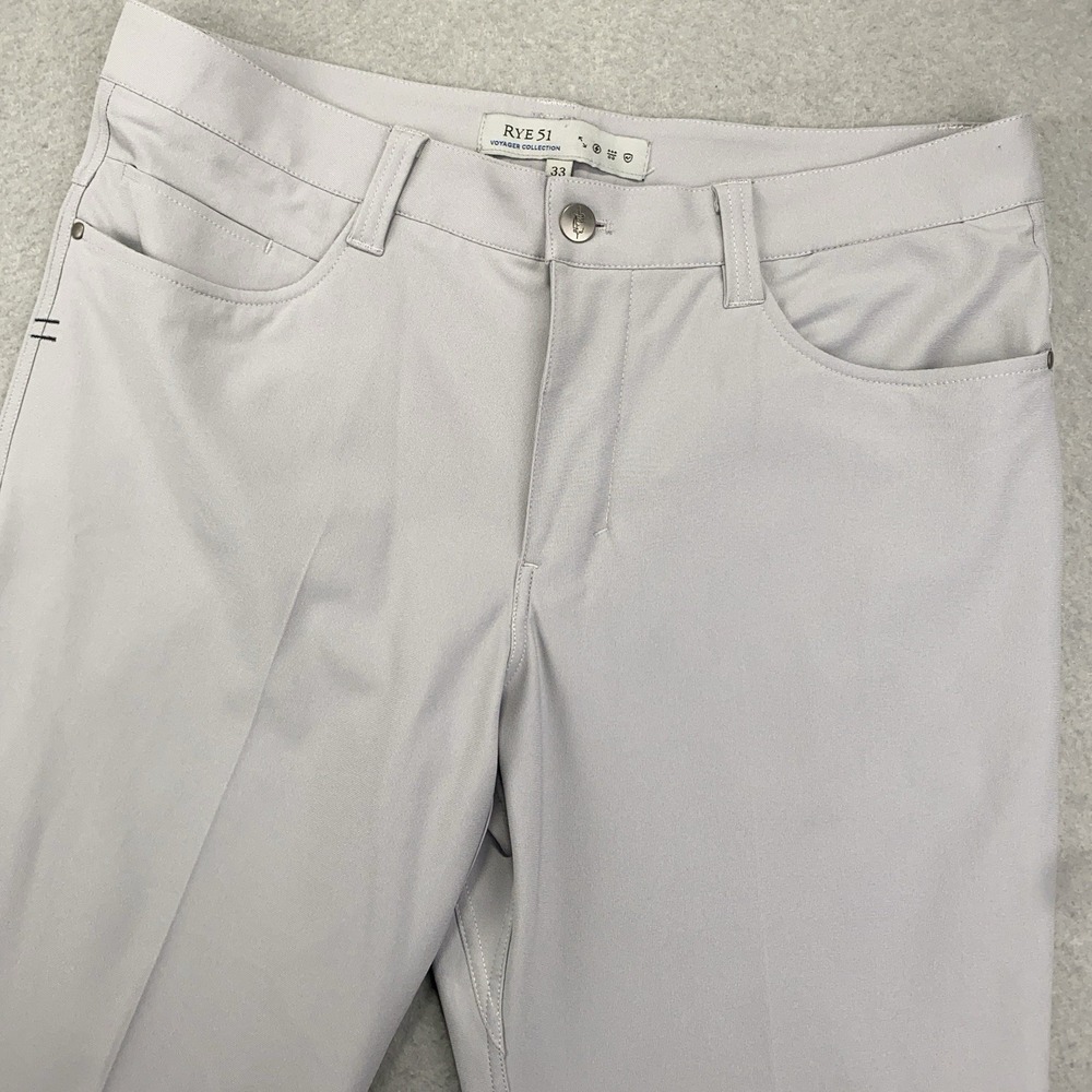 RYE 51 Voyager Pant‎ Mens 33x28 Golf Techknit Stretch Knit Athleisure Gray Light